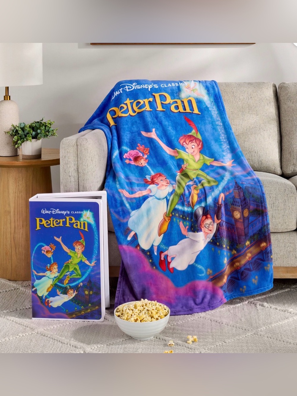 Disney Peter Pan Classic VHS Boxed Silk Touch Throw, 50”x70”